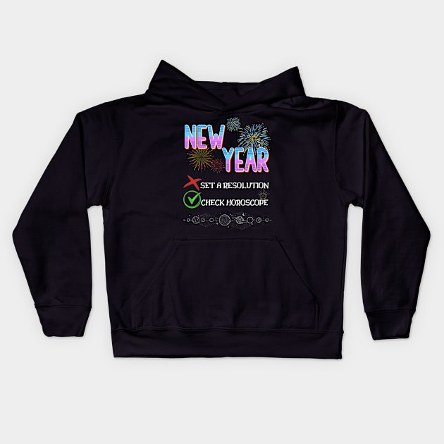 Funny New Year meme, Check horoscope Kids Hoodie by Yenz4289